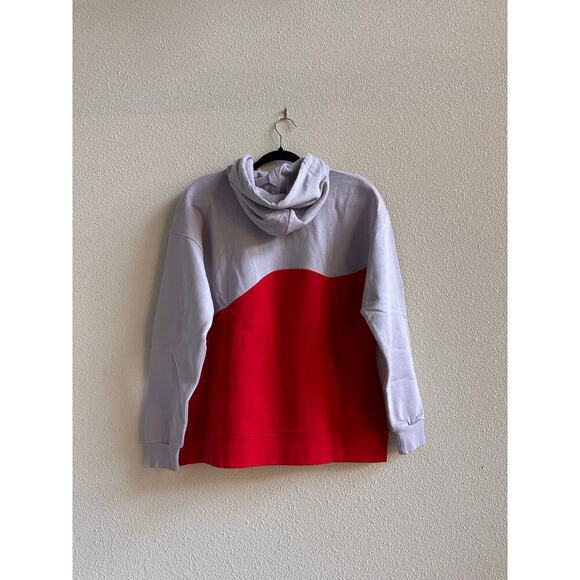 NWT GANNI Liliac / Red colorblock hooder sweatshirt size XXS/XS oversized - Picture 9 of 9